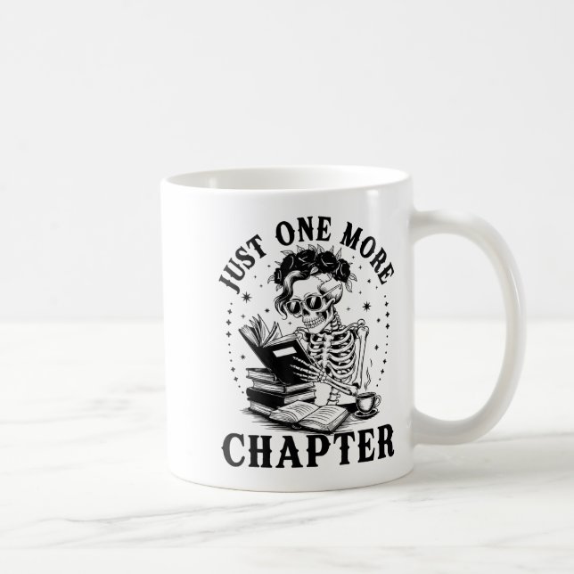 Lättfunny Skeleton som läser Bok bara ett kapitel  Kaffemugg (Höger)