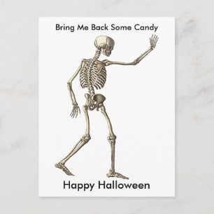 Lättfunny Skeleton-vävare för tillbaka Candy Hallo Vykort
