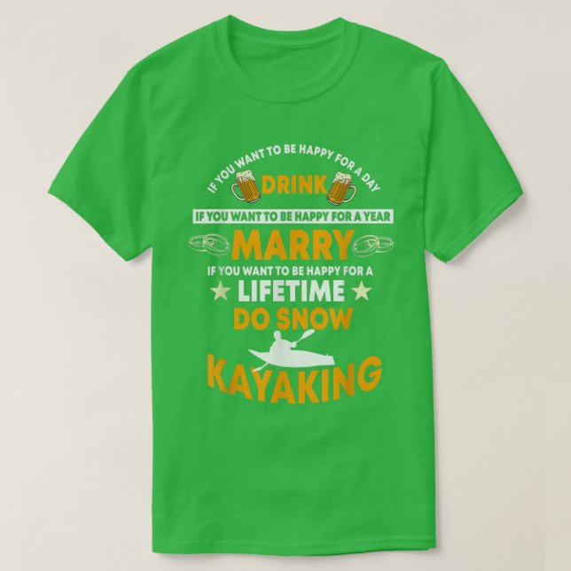 Lättfunny Snö Kayak Design som säger Snö Kayaking  T Shirt (Design framsida)