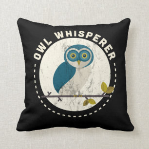 Lättfunny Underbar hornerad Uggla Whisperer Bird W Kudde