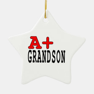 Lättgåvor till Grandsons: A+ Grandson Julgransprydnad Keramik