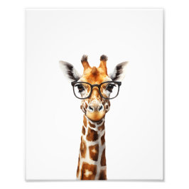 Lättgiraffe med glasögon fototryck