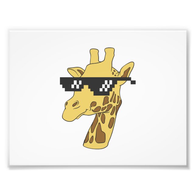 Lättgiraffe med solglasbild fototryck (Framsidan)