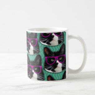 Lättglasögon Tuxedo Cat Mönster Epic-design Kaffemugg