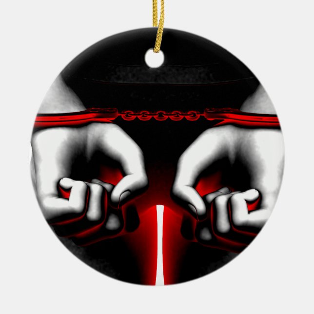 Lätthet för fängelsearrestkriminalvårdsanstalt som julgransprydnad keramik (Framsidan)