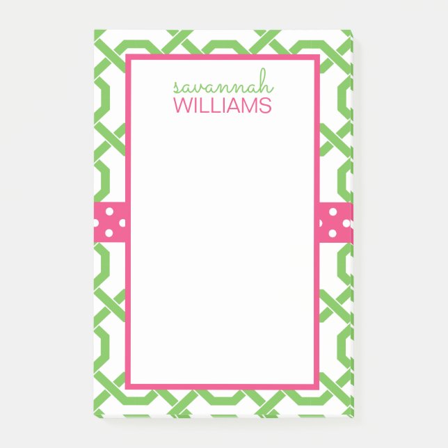 Lattice and Grosgrain Personlig Post-it-Anteckning Post-it Block (Framsida)