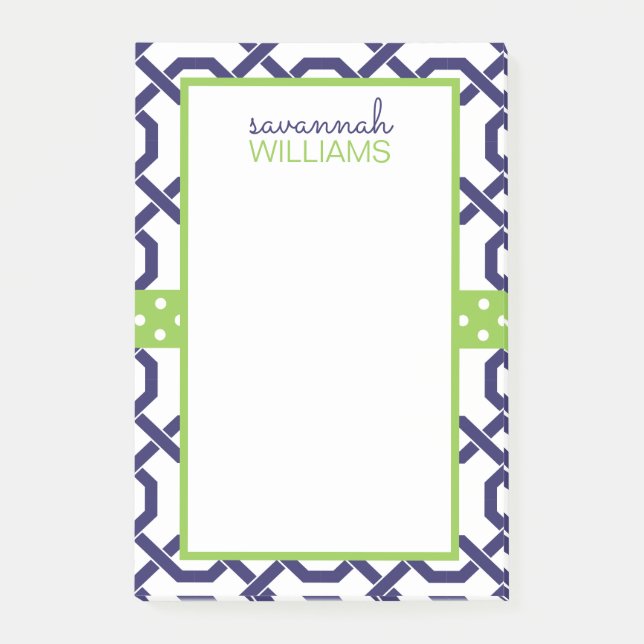 Lattice and Grosgrain Personlig Post-it-Anteckning Post-it Block (Framsida)