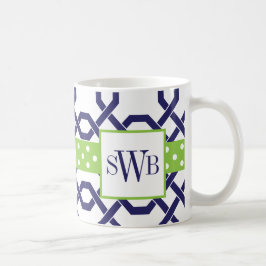 Lattice & Grosgrain Monogrammed Mugg