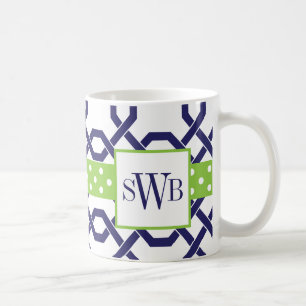 Lattice & Grosgrain Monogrammed Mugg