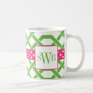 Lattice & Grosgrain Monogrammed Mugg