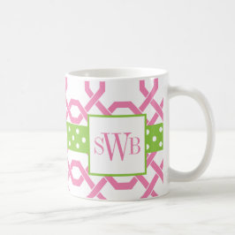 Lattice & Grosgrain Monogrammed Mugg