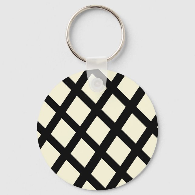 Lattice Keychain (Cream & Black) Nyckelring (Framsida)