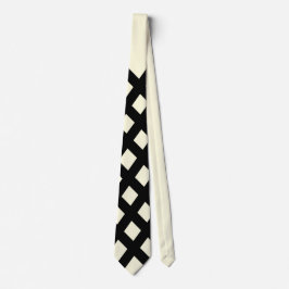 Lattice Neck Tie (Cream & Black) Slips
