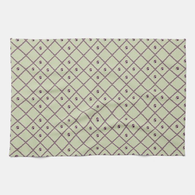 Lattice Pansy Tea Towel Kökshandduk (Horisontell)