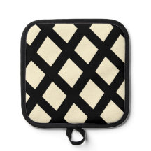 Lattice Pot Holder (Cream & Black)