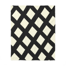 Lattice Throw Blanket (Cream & Black)