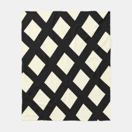 Lattice Throw Blanket (Cream & Black) Fleecefilt