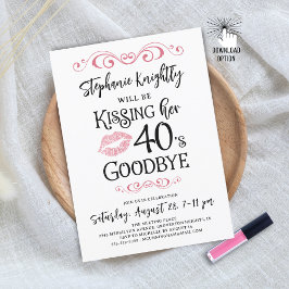 Låttig födelsedag som avslutar hennes decade Adjö Inbjudningar