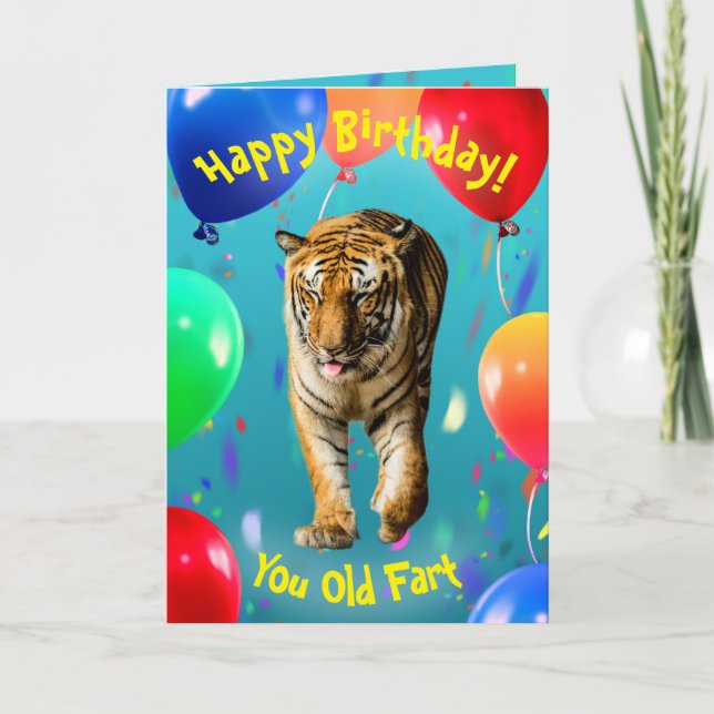 Låttiger Balloon Birthday Card Kort (Framsida)