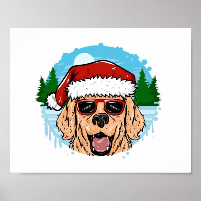 Lattillustration för Labrador Retriever jultomten Poster (Framsidan)