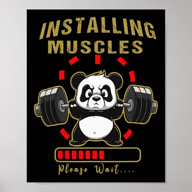 Lättinstallerad muskelpanda Viktad lyftbarb Poster (Framsidan)