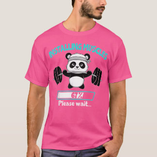 Lättinstallerad muskelpanda Viktad lyftbarb T Shirt