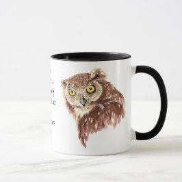 Lättkaffe, kaffe, kaffe, citat Uggla med attityder Mugg