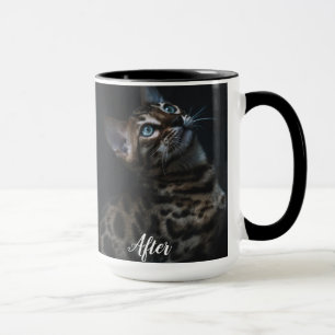 Lättklippt före och efter kaffe mugg