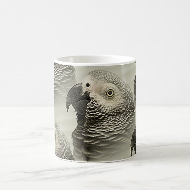 LättKongo Afrikas Grått Parrot Kaffemugg (Center)