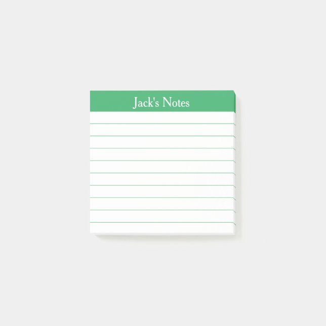 Lättläst Klassisk Grön Linjerad Personlig Post-it Block (Framsida)