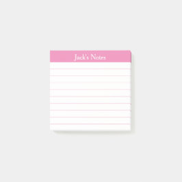 Lättläst Rosa Linjerad Personlig Post-it Block