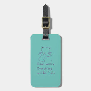 Lättleende cat Luggage Tag Bagagebricka