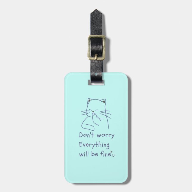 Lättleende cat Luggage Tag Bagagebricka (Vertikal Framsida)