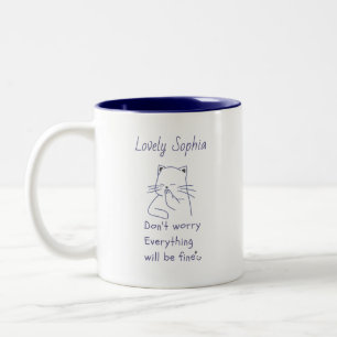 Lättleende kaffe med två ton kaffe Mugg