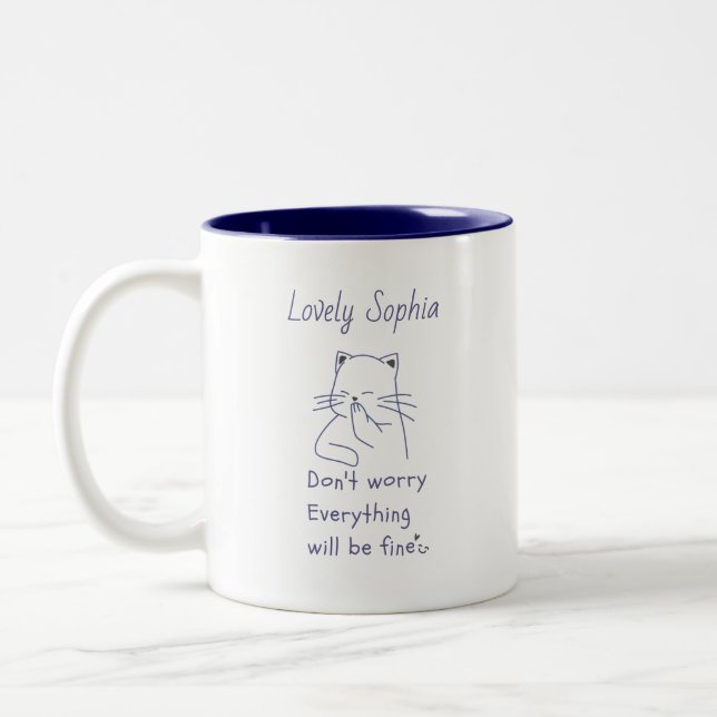 Lättleende kaffe med två ton kaffe Mugg (Vänster)