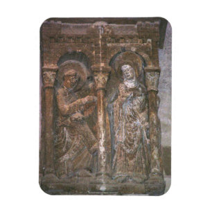 Lättnad från en huvudstad som visar annunciation magnet