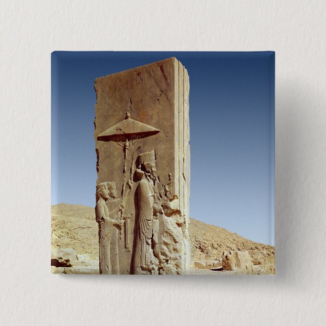 Lättnad i Hallen av hundra kolonner Knapp (Framsida)