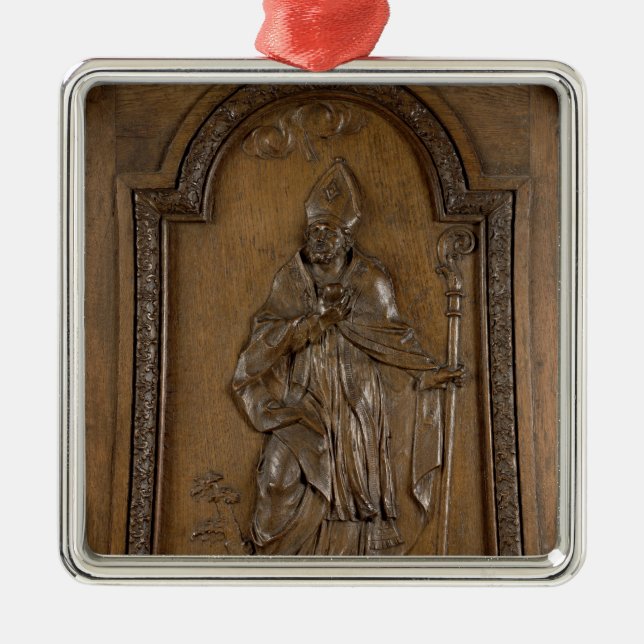 Lättnad som visar biskopen för St. Medard Julgransprydnad Metall (Framsidan)