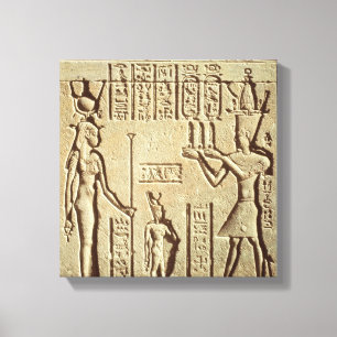 Lättnad som visar en pharaoh canvastryck