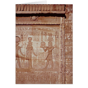 Lättnad som visar en pharaoh hälsningskort
