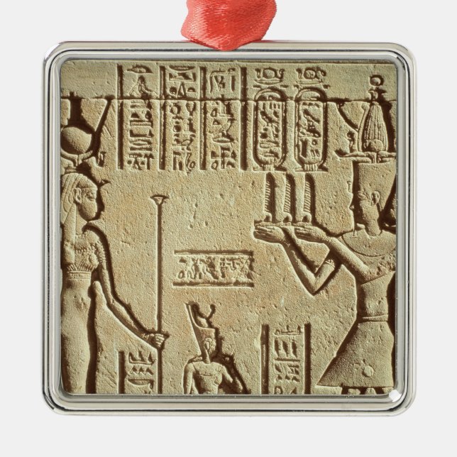 Lättnad som visar en pharaoh julgransprydnad metall (Framsidan)