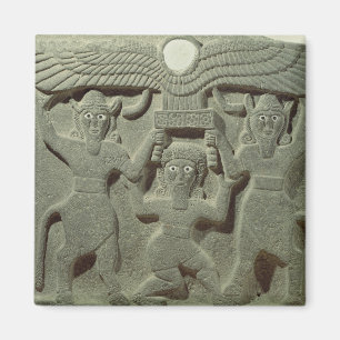 Lättnad som visar Gilgamesh mellan två Magnet