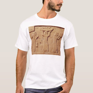 Lättnad som visar portvakter laden med gåvor t shirt