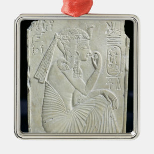 Lättnad som visar Ramesses II som ett barn Julgransprydnad Metall