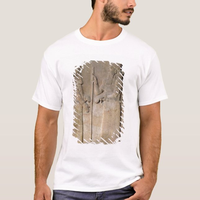 Lättnad som visar Sargon II och en vizier T Shirt (Framsida)