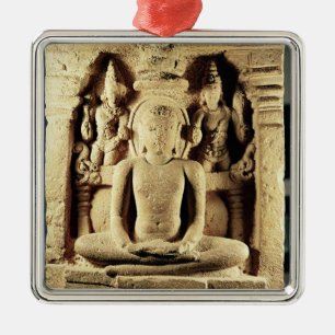 Lättnad som visar Tirthankara Mahavira Julgransprydnad Metall