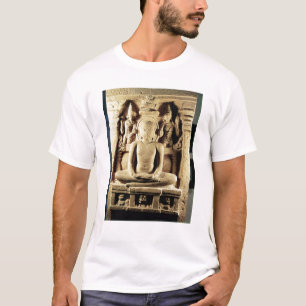 Lättnad som visar Tirthankara Mahavira Tee Shirt