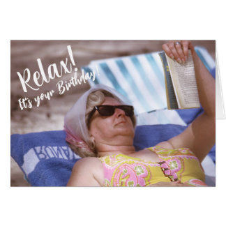Lättnader i Grattis på födelsedagen på Beach-Vinta Hälsningskort