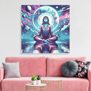 Lättnader i meditationsrymden och eftertanke canvastryck