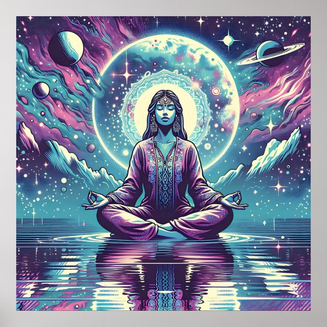 Lättnader i meditationsrymden och eftertanke poster (Framsidan)